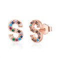 thumbnail image 1 of AUNOOL Initial Earrings for Women 925 Sterling Silver Post Gold Plated stud Earrings CZ Hypoallergenic Earrings for Women Jewelry Gifts, 1 of 7