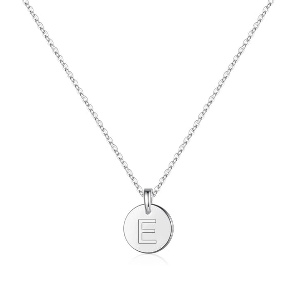 AUNOOL Initial Necklaces for Women Disc Initial Necklaces S925 Sterling Silver Disc Initial Letter Pendant Necklaces for Women Jewelry Gifts