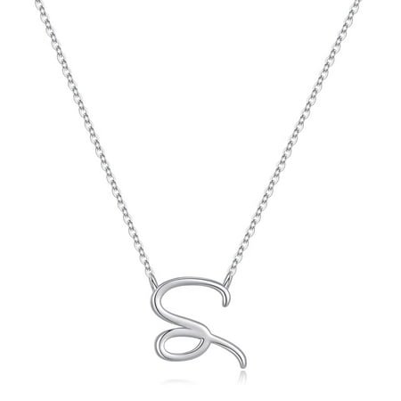 AUNOOL Initial Necklaces for Women 14K Gold Plated Cursive Letter Pendant Necklace for Women Graduation Jewelry Gifts