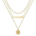 thumbnail image 1 of AUNOOL Layered Initial Necklaces for Women 14K Gold Plated Coin Pendant Necklace Paperclip Chain Choker Necklaces Gold Initial Necklaces for Women Jewelry, 1 of 6