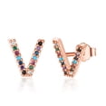 thumbnail image 1 of AUNOOL S925 Sterling Silver Earrings for Women 14K Gold Plated CZ Hypoallergenic Colorful Initial Stud Earrings for Women Jewelry Gifts, 1 of 7