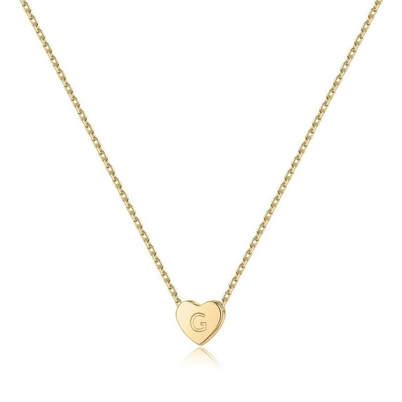 AUNOOL S925 Sterling Silver Initial Necklaces for Women Personalized 14K Gold Plated Dainty Heart Letter Necklace for Women Jewelry Gifts