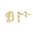 thumbnail image 1 of AUNOOL S925 Sterling Silver Stud Earrings for Women 14K Gold Plated CZ Letter Earrings Hypoallergenic Dainty Initial Earrings for Women, 1 of 6