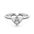thumbnail image 1 of AUNOOL Stackable Initial Rings for Women Heart Capital Letter Initial Rings for Women Stackable Rings for Women Engraved Alphabet Letter Rings, 1 of 7