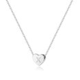 thumbnail image 1 of AUNOOL Tiny Heart Initial Necklace - White Gold Plated 925 Sterling Silver Tiny Heart Alphabet Initial Necklace for Women, 1 of 6