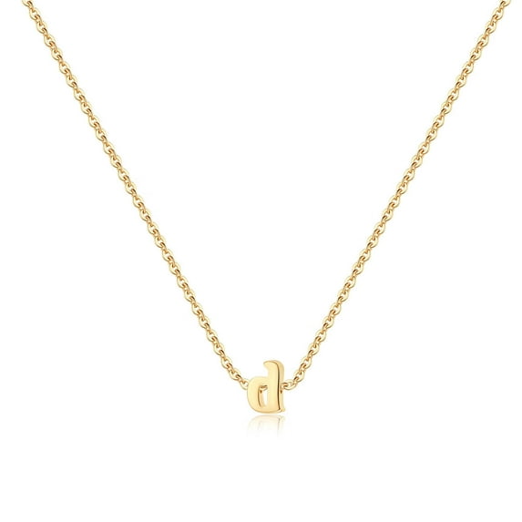 AUNOOL Tiny Initial Necklace for Women 14K Gold Plated Initial Pendant Personalized 26 Letter Necklace for Women Little Women Jewelry Gifts