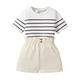 thumbnail image 1 of AUNVITO 2 Pieces Sets for Girls Summer Casual Tops & Shorts/Skirts 8-12 Years Sweet Kids Wear, 1 of 9
