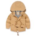 thumbnail image 1 of AUNVITO 2025 Trendy 3-10 Years Children's Solid Color Zipper Button Pocket Waist Thread Cotton Jacket Long Sleeve Hooded Casual Coat/Jacket, 1 of 9