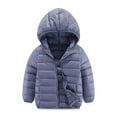 thumbnail image 1 of AUNVITO 2025 Trendy 3-16 Years Children's Fashion Solid Color Lightweight Down Cotton Jacket Long Sleeved Hooded Casual Jacket/jacket, 1 of 3