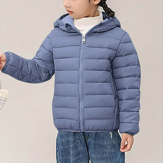 AUNVITO 2025 Trendy 3-16 Years Children's Fashion Solid Color Lightweight Down Cotton Jacket Long Sleeved Hooded Casual Jacket/jacket