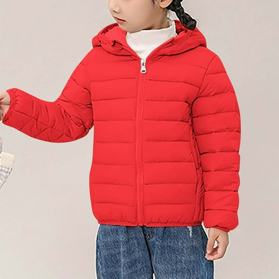 AUNVITO 2025 Trendy 3-16 Years Children's Fashion Solid Color Lightweight Down Cotton Jacket Long Sleeved Hooded Casual Jacket/jacket