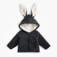 thumbnail image 1 of AUNVITO 2025 Trendy Children's Coat Winter Rabbit Children's Plush Thick Coat Hooded Jacket Coat Top, 1 of 5
