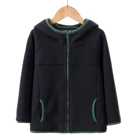 AUNVITO 2025 Trendy Fashion Girls And Boys' Casual Long Sleeve TopsThickened Jacket Warm And Windproof Stand Up Collar Hooded Jacket