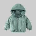thumbnail image 1 of AUNVITO 2025 Trendy Toddler Kids Boys Girls Cute Solid Color Plush Cute Winter Thick Casual Keep Warm Hooded Coat Jacket, 1 of 7