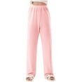 thumbnail image 1 of AUNVITO 3-14 Years Boys Girls Casual Sporty Jacquard Sleep Pants Loungewear Home Long Pants Solid Color Summer, 1 of 6