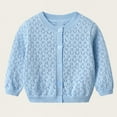 thumbnail image 1 of AUNVITO 3M-12Y Boys & Girls Cardigan Soft Knitting Cotton Long Sleeve Lacework Design Casual Comfortable Loose Fit Solid Color Sweater, 1 of 6