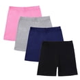thumbnail image 1 of AUNVITO 4-Pack Girls Yoga Shorts Solid Color Elastic Comfort Layering Leggings for 5-14 Years, 1 of 9