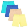 thumbnail image 1 of AUNVITO 4-Pack Girls Yoga Shorts Solid Color Elastic Comfort Layering Leggings for 5-14 Years, 1 of 9