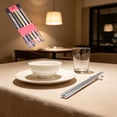 thumbnail image 1 of AUNVITO 5 Pair Reusable Stainless Steel Chopstick Set, Non Slide Dishwasher Safe Asian Dining Utensil Gift Pack, 1 of 5