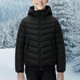 thumbnail image 1 of AUNVITO 8-17Y Boys & Girls Lightweight Warm Hooded Puffer Coat Contrast Design Casual Winter Jacket, 1 of 8