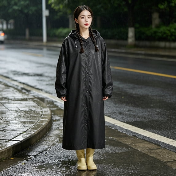 AUNVITO Adult One Piece Rain Suit, Full Body Waterproof Raincoat, Wind Resistant Outdoor Wet Weather Outfit, Durable Rainwear for Cycling Fishing Hiking Commuting
