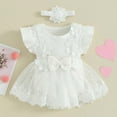 thumbnail image 1 of AUNVITO Baby Birthday Romper | Soft Tulle Flower Decor | 1st Year Ceremony | Sleeveless Short Crawl Romper, 1 of 3