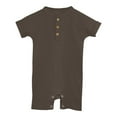 thumbnail image 1 of AUNVITO Baby Boys & Girls 0-24 Months Ribbed Raglan Sleeve Solid Color Short Romper Summer Casual Outfit, 1 of 6