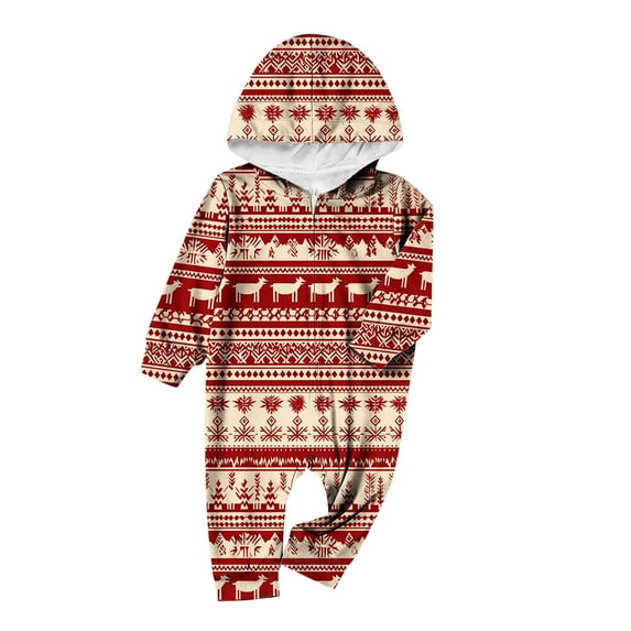 AUNVITO Baby Girl&Boy Family Christmas Pajamas Long Sleeve Jumpsuit with Festive Print Cozy and Festive Family Style