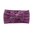 thumbnail image 1 of AUNVITO Baby Girls Wide Headband Elastic Soft Nylon Jacquard Bow Hair Band Solid Color Accessories, 1 of 4