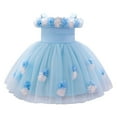 thumbnail image 1 of AUNVITO Baby Sleeveless Princess Dress Strappy 3D Tulle Party Gown Baptism Ceremony Formal Attire Elegant, 1 of 9