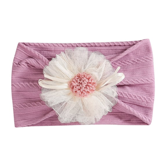 AUNVITO Baby Soft Stretch Nylon Wide Headband Sunflower Mesh Hair Band Cute Hair Accessories for Toddlers