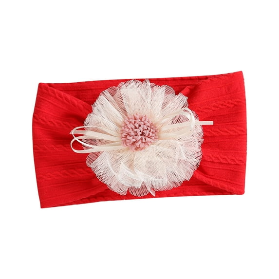 AUNVITO Baby Soft Stretch Nylon Wide Headband Sunflower Mesh Hair Band Cute Hair Accessories for Toddlers