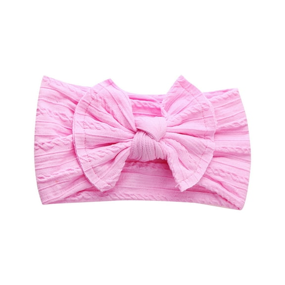AUNVITO Baby Soft Wide Headbands Elastic Nylon Hair Accessory with Jacquard Bow for Infants Toddlers Gentle Head Wrap