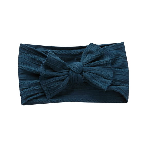 AUNVITO Baby Soft Wide Headbands Elastic Nylon Hair Accessory with Jacquard Bow for Infants Toddlers Gentle Head Wrap