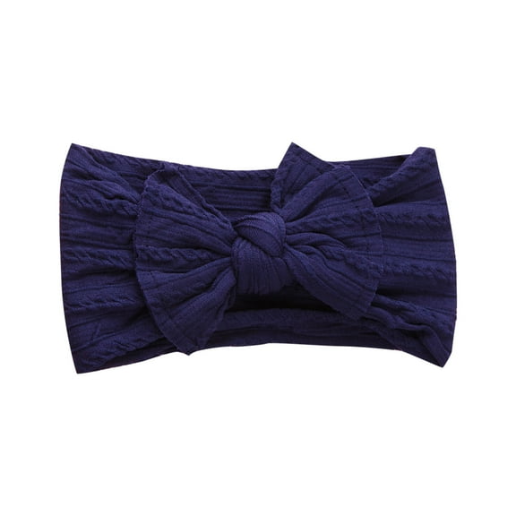 AUNVITO Baby Soft Wide Headbands Elastic Nylon Hair Accessory with Jacquard Bow for Infants Toddlers Gentle Head Wrap