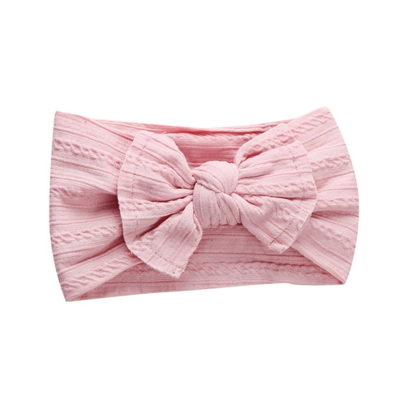 AUNVITO Baby Soft Wide Headbands Elastic Nylon Hair Accessory with Jacquard Bow for Infants Toddlers Gentle Head Wrap