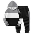 thumbnail image 1 of AUNVITO Boys & Girls 2-14Y Winter Hooded Sweatshirt Set 100% Polyester Long Sleeve Sporty Casual Activewear Outfit With Pants, 1 of 4