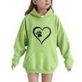 thumbnail image 1 of AUNVITO Boys & Girls 5-15Y Loose Fit Hooded Sweatshirt with Heart Paw Print Raglan Sleeves and Pockets for Fall Winter Casual Wear, 1 of 6