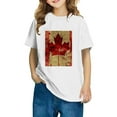 thumbnail image 1 of AUNVITO Boys Girls Casual Short Sleeve Cotton Top Maple Leaf Print Cute Fall Graphic Tee, 1 of 9