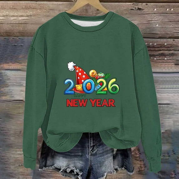 AUNVITO Boys & Girls Christmas Print Loose Fit Long Sleeve Sweatshirt 1-13Y | Holiday Casual Wear with Comfortable Healthy Fabric Stretchy Crewneck Top