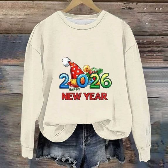 AUNVITO Boys & Girls Christmas Print Loose Fit Long Sleeve Sweatshirt 1-13Y | Holiday Casual Wear with Comfortable Healthy Fabric Stretchy Crewneck Top