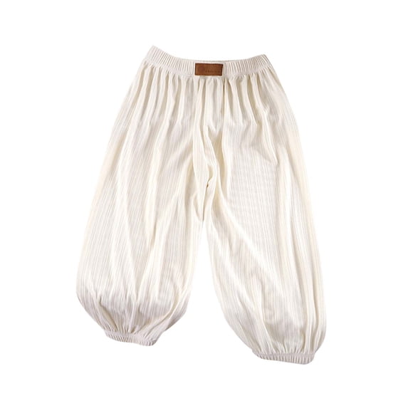 AUNVITO Boys & Girls Ice Silk Mosquito-Repellent Bubble Pants Breathable Lightweight Casual Long Pants Spring Summer