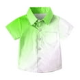 thumbnail image 1 of AUNVITO Boys & Girls Ombre Short Sleeve Shirt Casual Stylish Pocket Design School Uniform Top Trendy Gradient, 1 of 7