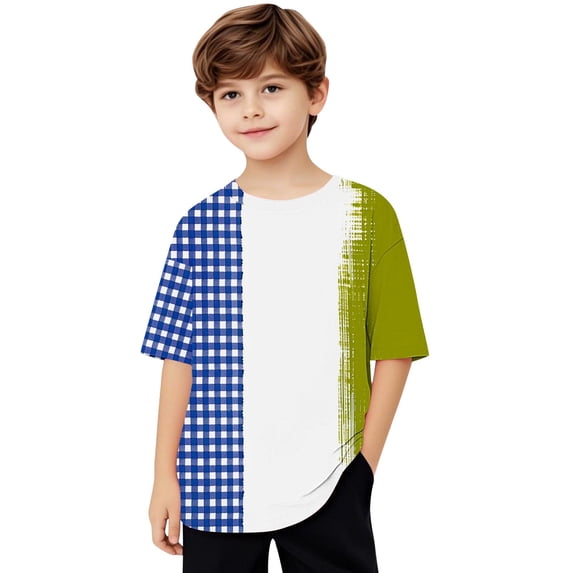 AUNVITO Boys & Girls Oversized Short Sleeve T-shirt Fashion Casual Solid Color Loose Fit Top