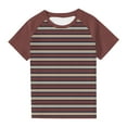 thumbnail image 1 of AUNVITO Boys Girls Striped Print Raglan Sleeve Casual Short Sleeve T-Shirt Fashion Cute Y2k, 1 of 8