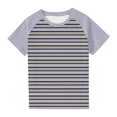 thumbnail image 1 of AUNVITO Boys Girls Striped Print Raglan Sleeve Casual Short Sleeve T-Shirt Fashion Cute Y2k, 1 of 8