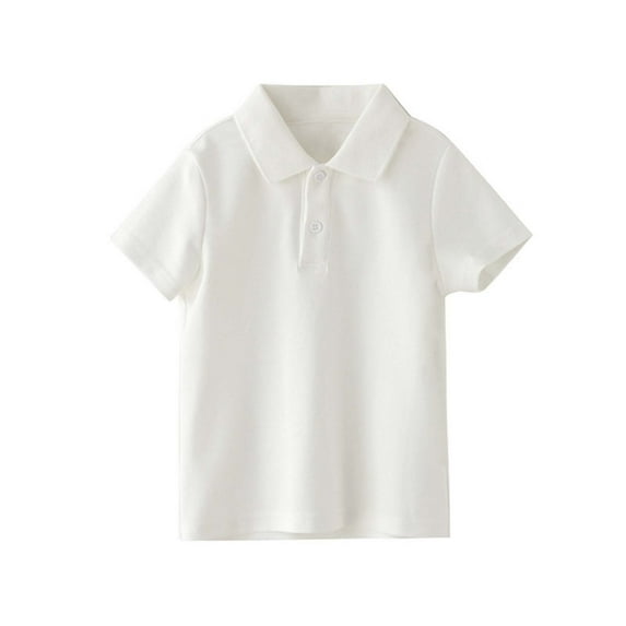 AUNVITO Boys & Girls Summer Casual Solid Color Short Sleeve Round Neck Polo Shirt Classic