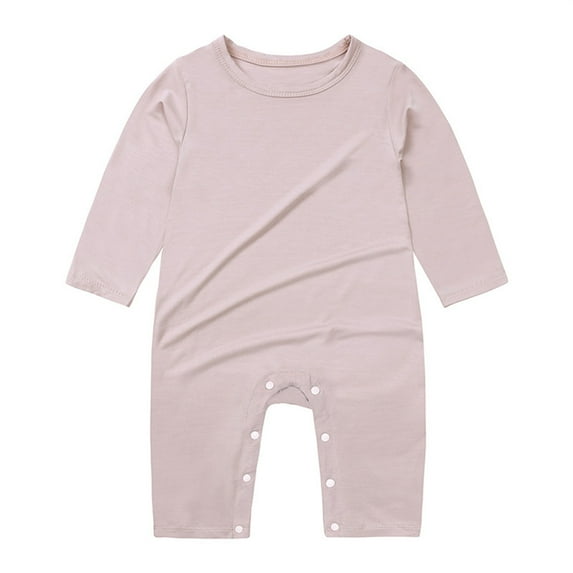 AUNVITO Boys & Girls Summer Thin Modal Baby Bodysuit 3-24M Breathable Long Sleeve Round Neck Romper for Newborns