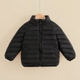 thumbnail image 1 of AUNVITO Boys Girls Winter Jacket 2-12Y Solid Color Zipper Hoodless Polyester Quilted Coat Warm Lightweight 310g, 1 of 5