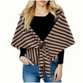 thumbnail image 1 of AUNVITO Buttery-Soft Striped Shawl Wrap for Women Lightweight Warmth Wool Blend Knit Scarf Cardigan Cape, 1 of 4